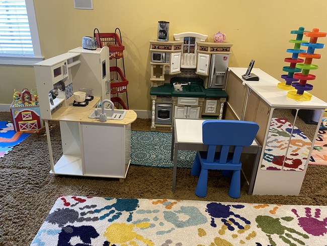 Pretend play kitchen corner
